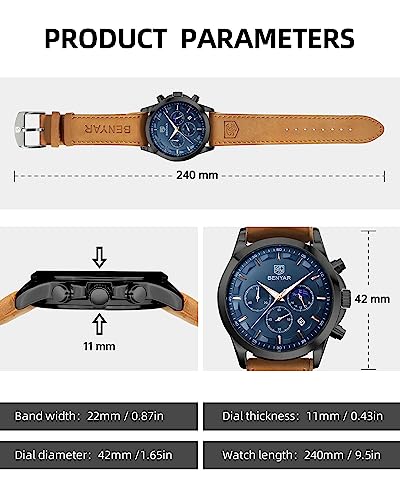 Men's Analog Quartz Chronograph Watch with Stainless Steel Bracelet C716
