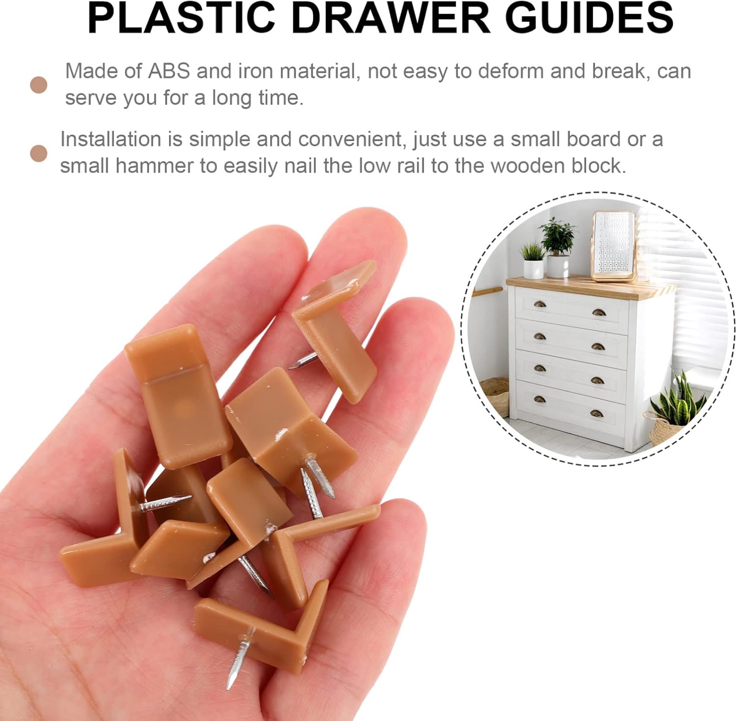 L-Shape Drawer Slider Guides for Furniture Repair, 40 Pcs T365954