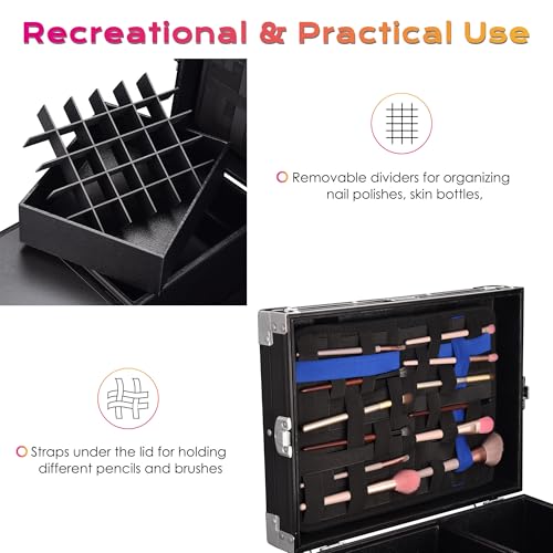Rolling Manicure Table with 4 Drawers, Foldable Nail Station M487044