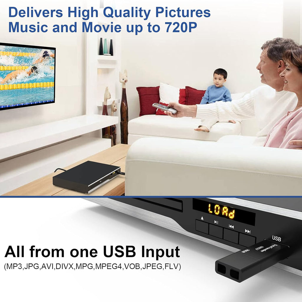 DVD Player, Region Free, Compact, Supports NTSC/PAL with USB Input N111340