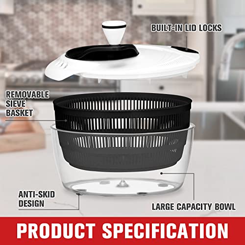 Salad Spinner Large 4.2 Quart with Bowl and Rotary Handle M695136