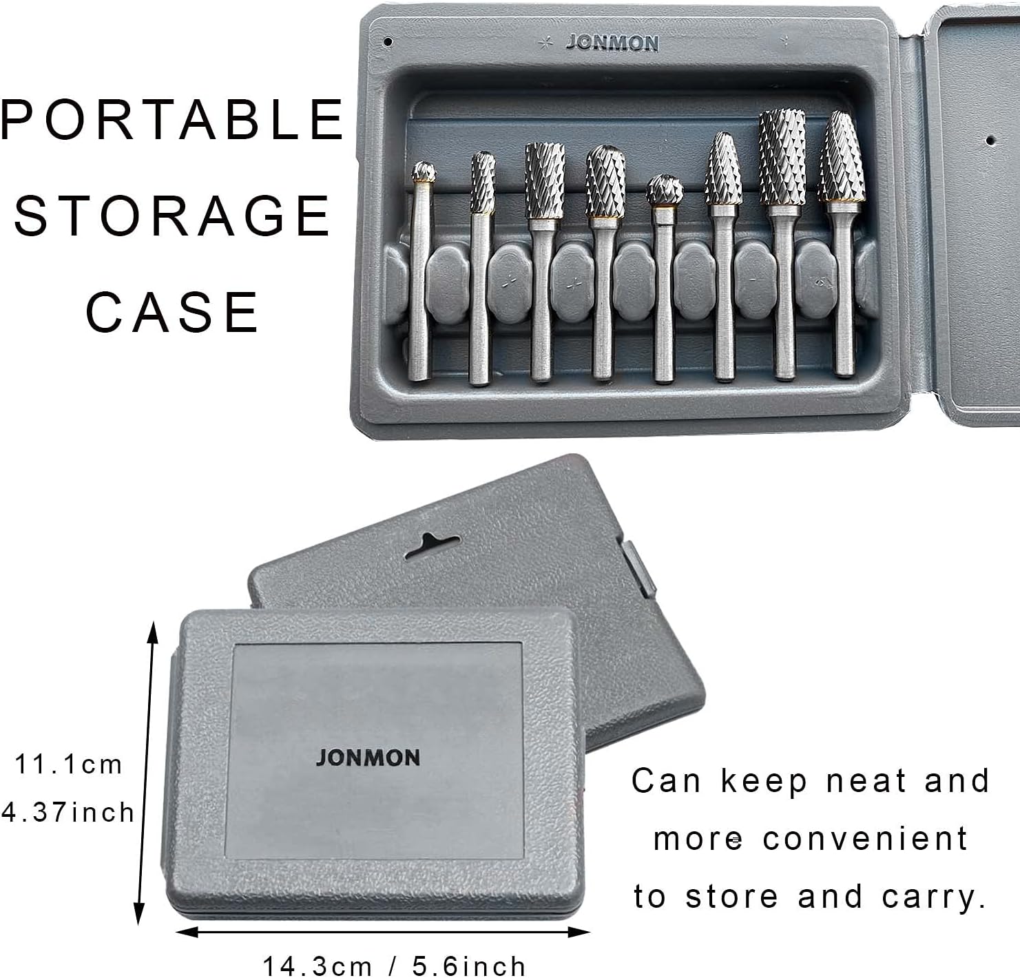 Carbide Burr Set 8Pcs Tungsten Double Cut Rotary Files 1/4 Shank Die Grinder Cutting Tool I228127