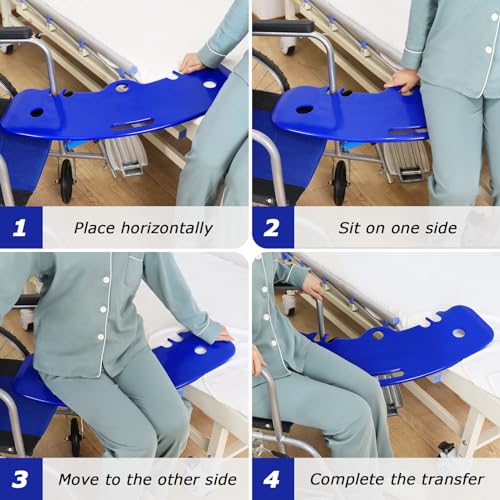 Slide Transfer Board for Wheelchair, Bed to Chair, Non-Slip, 440 lbs J934945